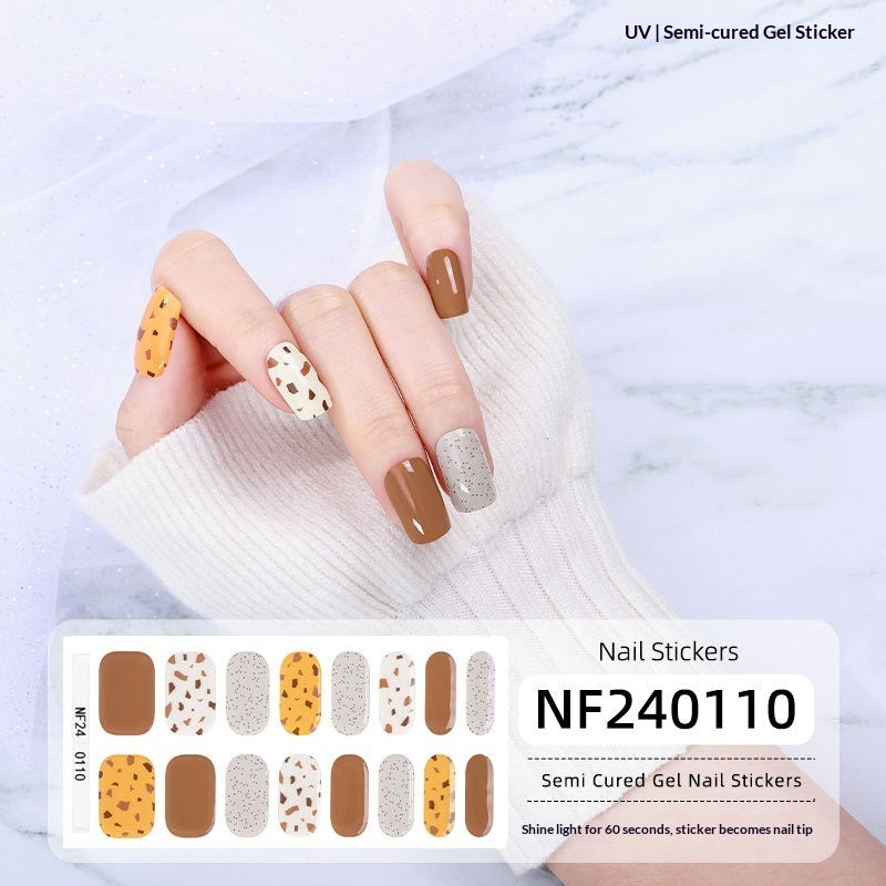 Semi-Cured Gel Nail Strips 3D Foil Glitter Glossy Design (MOQ=3)