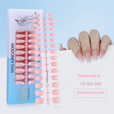Nail Tips New  French press on nails 240 pieces boxed fake nail manicure work in progress matte full sticker French nail piece