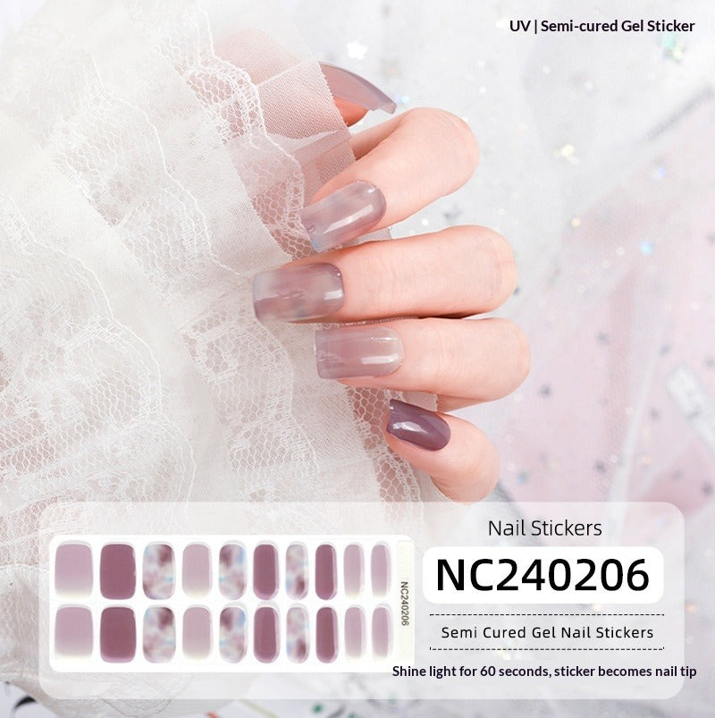 Semi-Cured Gel Nail Strips Laser Foil Ultra-Sparkle Shimmer Glossy Set (MOQ=3)