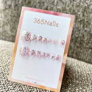 365nails 櫻花粉珠光亮粉 手工製 足部穿戴甲