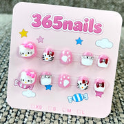 365nails: "Hello Kitty's Tea Party" – 3D Character Handmade Short Nails