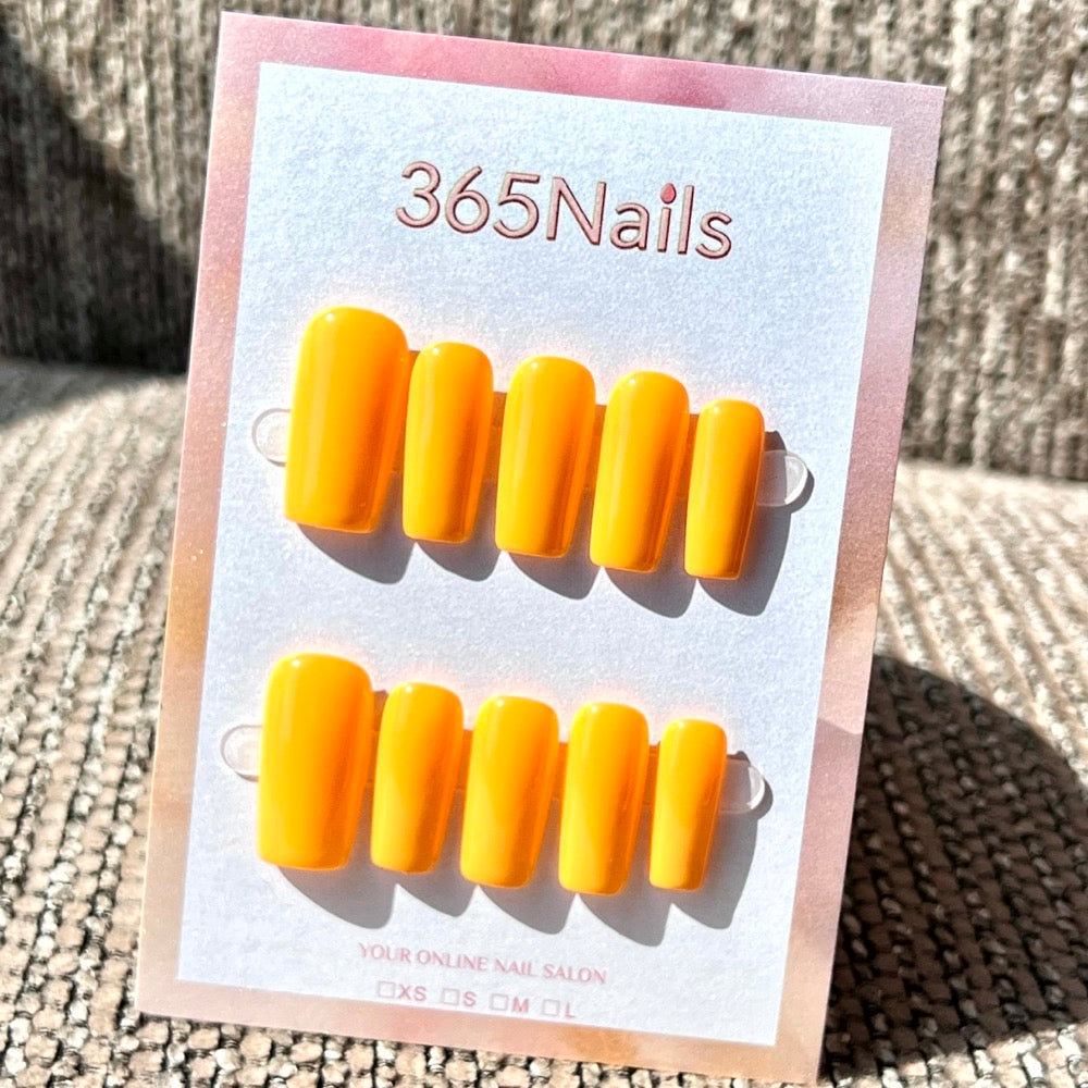 "Structured Medium Square" - Solid Color Handmade Nails (20 Colors Available)