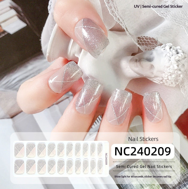 Semi-Cured Gel Nail Strips Laser Foil Ultra-Sparkle Shimmer Glossy Set (MOQ=3)