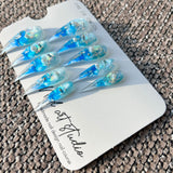Glacier Mermaid Tears Press On Nails｜Icy Blue Water Ripple Long Stiletto