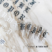 Gothic Large Letters – Bold Typography Nail Art Set