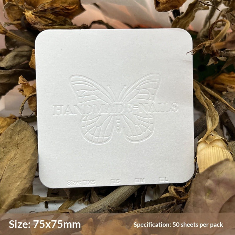 Embossed Cotton Paper Display Cards for Press On Nails (MOQ=50)