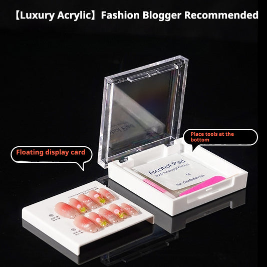 High-end transparent acrylic press on nails storage box wholesale