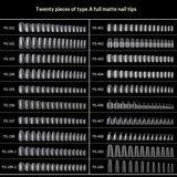 365nails 20-Shape Full-Matte Nail Tips | Professional Salon Extension Set (YS-191 to YS-266)