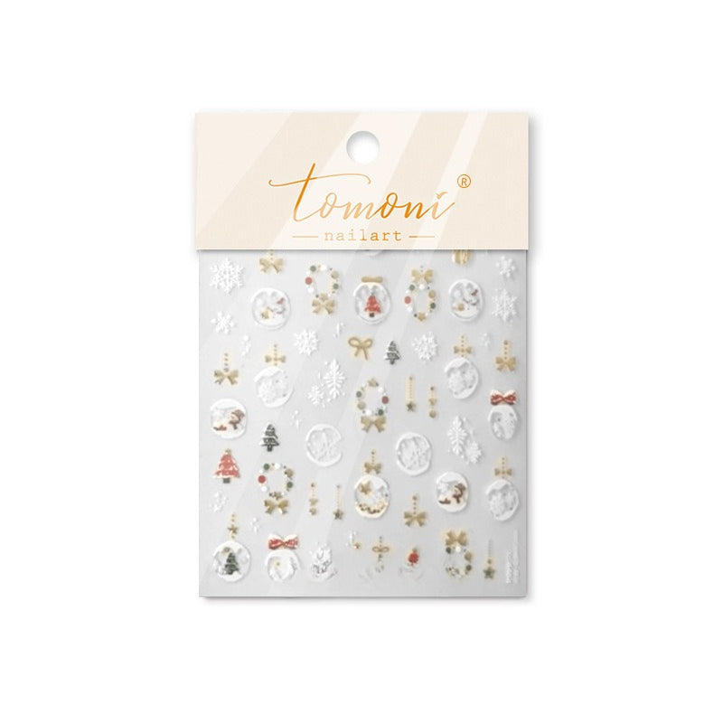 Jelly Christmas Nail Stickers – 5D Embossed Festive Cheer Set