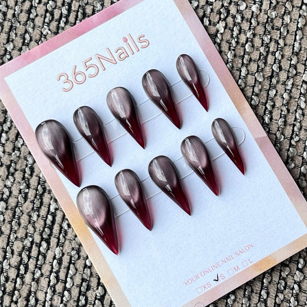 Almond Ombre Cat-Eye Press-On Nails