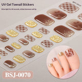 Semi-Cured Gel Nail Strips French Leopard 3D Foil Gradient Design (MOQ=3)