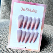 365nails: "Blush Ombre Stiletto" – Handmade Long Sharp Stiletto Nails