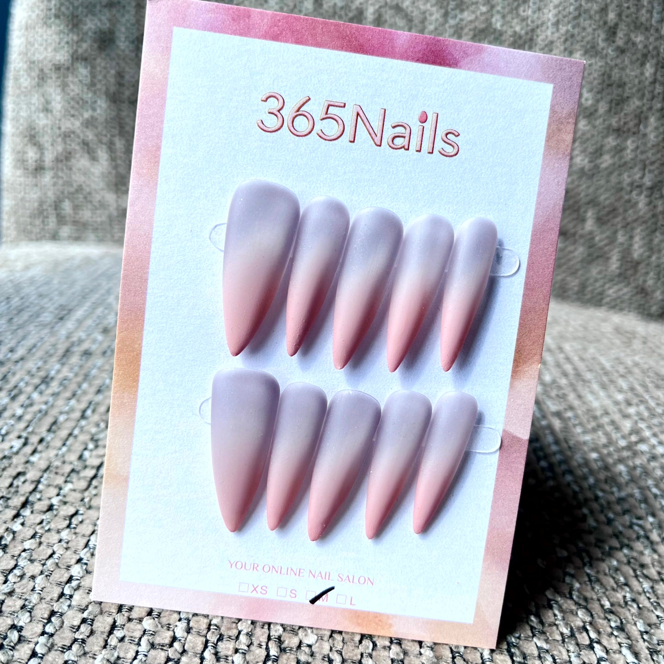 365nails: "Blush Ombre Stiletto" – Handmade Long Sharp Stiletto Nails