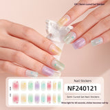 Semi-Cured Gel Nail Strips 3D Foil Heart Glossy Design (MOQ=3)