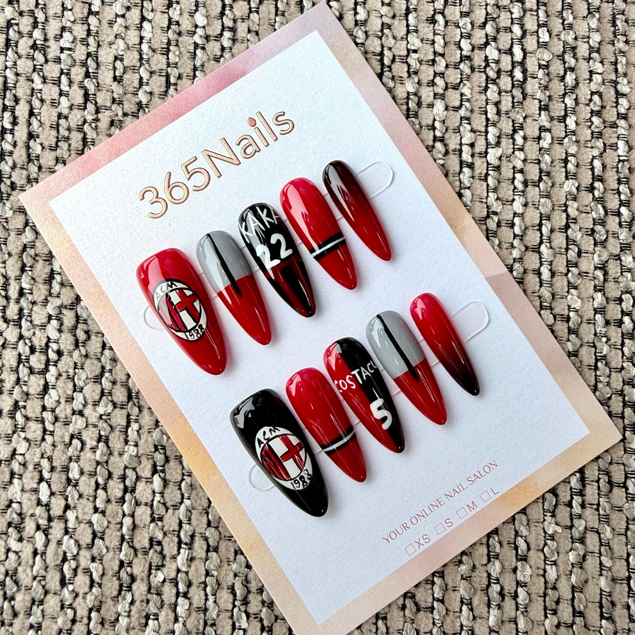 "Trophy Champion" - World Cup Football Theme Handmade Nails