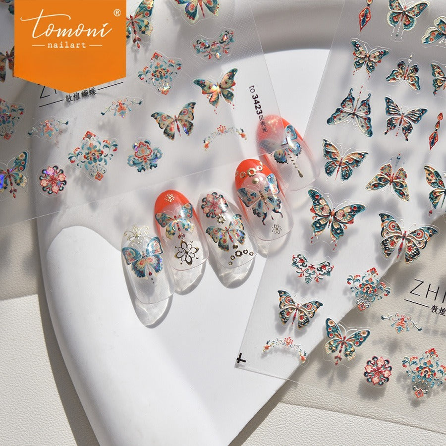 Embossed Butterfly Collection – Vintage Enamel Nail Art Set