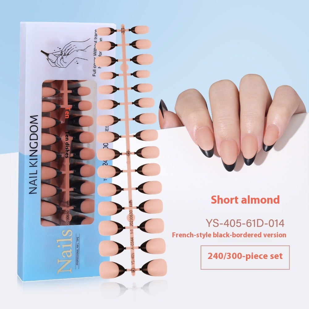 Nail Tips New  French press on nails 240 pieces boxed fake nail manicure work in progress matte full sticker French nail piece