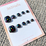 365nails: "holographic polka dot" – handmade press-on toenails / pedicure