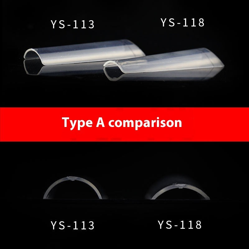 Nail Tips Nail plate semi-sticker, light sticker, lengthened XXXL water pipe nail NO C arc, light French manicure, transparent fake nail