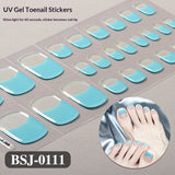 Semi-Cured Gel Nail Strips French Style Toe Nails Clean Glossy Set (MOQ=3)