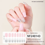 Semi-Cured Gel Nail Strips 3D Foil Gold Metallic Shimmer Glossy Set (MOQ=3)