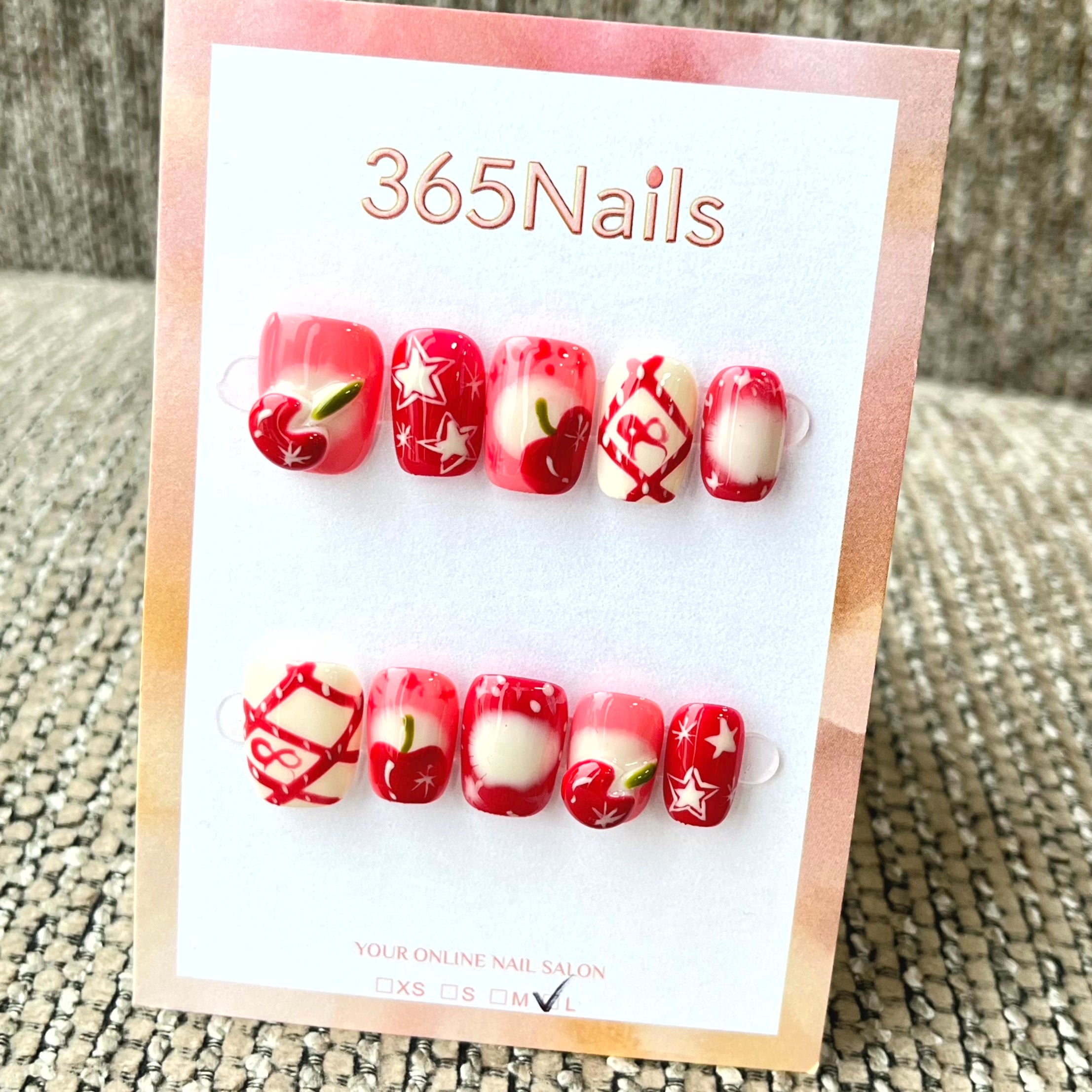 365nails: "Cherry Blossom Blush" – 3D Fruit & Lattice Handmade Coffin Nails