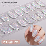 Semi-Cured Gel Nail Strips Pure Glitter Ultra Sparkle Glossy Design (MOQ=3)