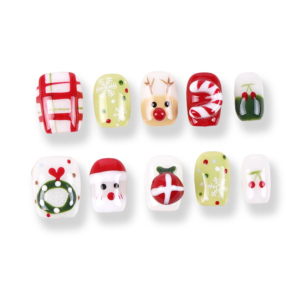 365Nails Christmas Cute Mix Short Square Set