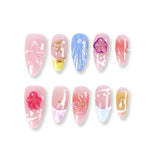 365Nails Nude Pink Island Floral Gradient Press-Ons