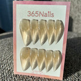 Champagne Glitter Dragon Claw Stiletto Gold Gradient Premium Handmade Dragon Nails