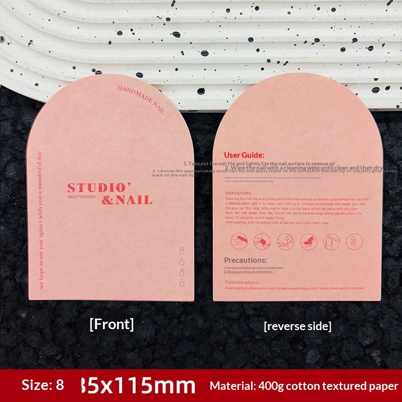 Embossed Cotton Paper Display Cards for Press On Nails (MOQ=50)