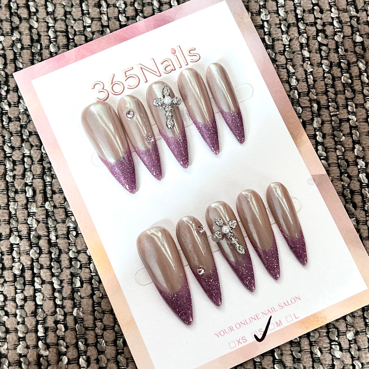 Mauve Chrome - Purple Silver Mirror Press-On Nails