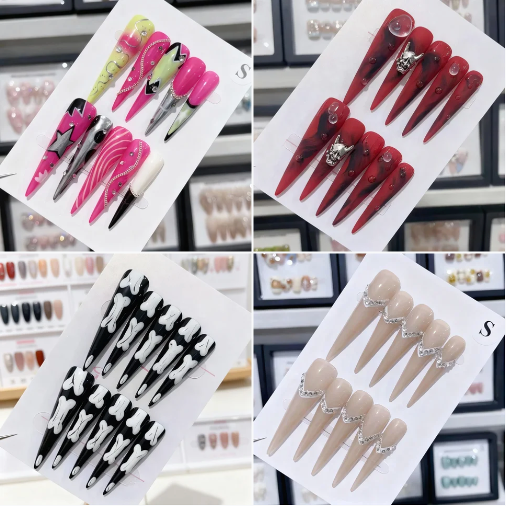 Extra Long 5.5cm Stiletto Press-On Nails Collection | Dozens of Styles | Reusable & Ready to Wear