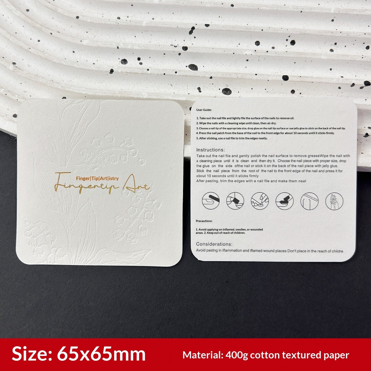 Embossed Gold Foil Display Cards for Press On Nails (MOQ=50)