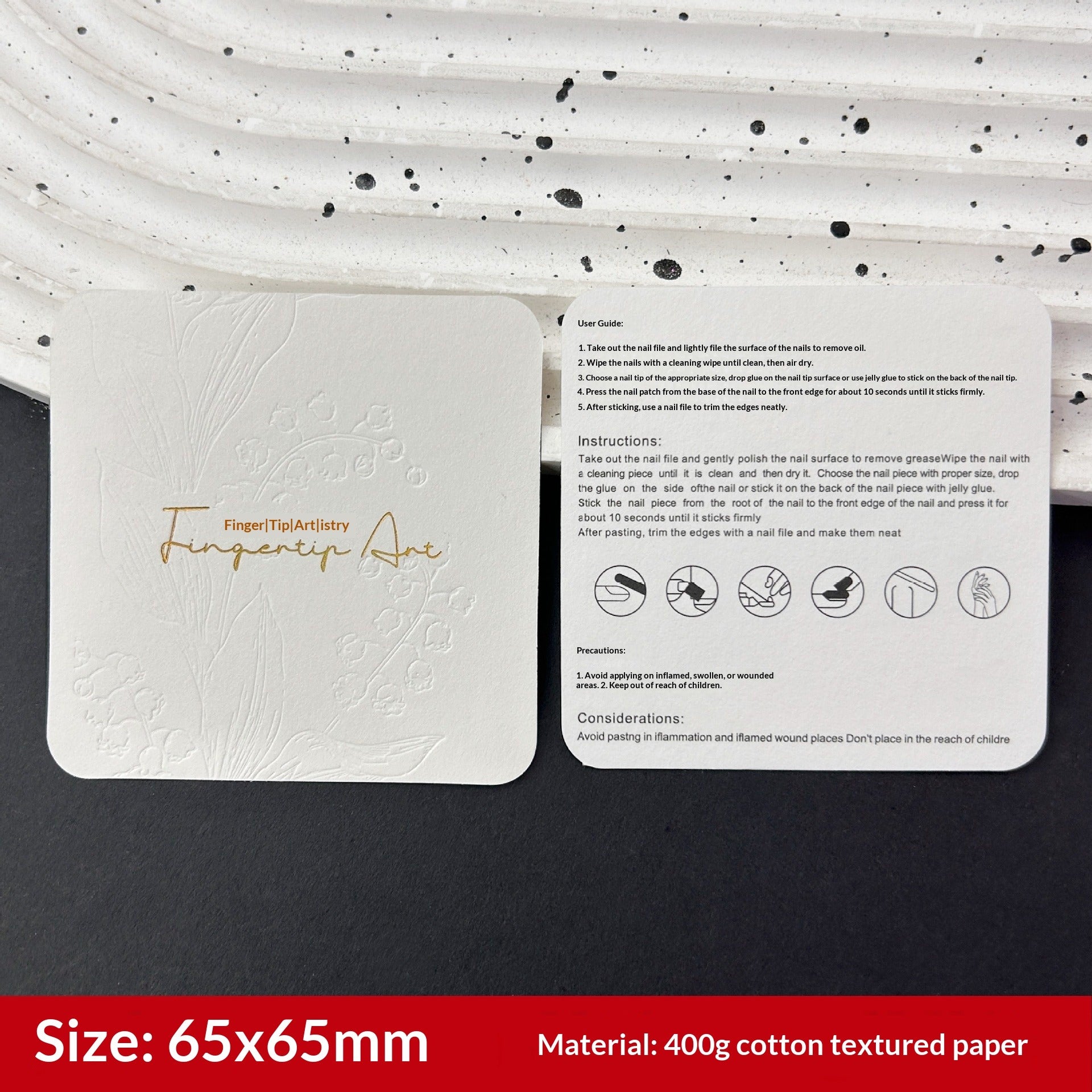 Embossed Gold Foil Display Cards for Press On Nails (MOQ=50)