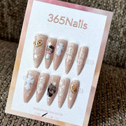Nude Story - Nude Lace Pointed Press-On Nails
