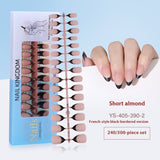 Nail Tips New  French press on nails 240 pieces boxed fake nail manicure work in progress matte full sticker French nail piece