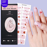 Semi-Cured Gel Nail Strips Sparkle Rainbow Aurora Sheer Glossy Design (MOQ=3)