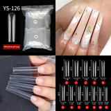 Nail Tips New French press on nails piece,  half sticker full sticker fake nail nail patch extended press on nails piece