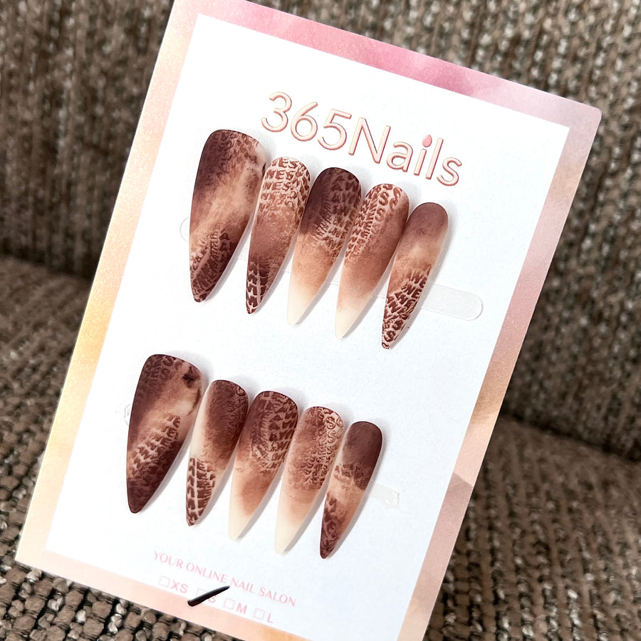 Bronze Aura - Brown Metallic Press-On Nails