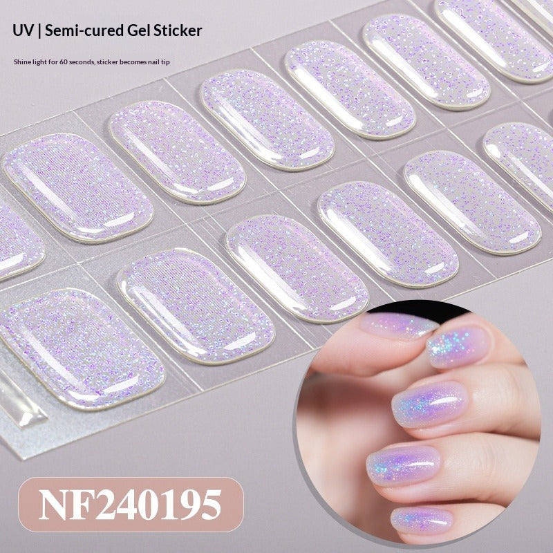 Semi-Cured Gel Nail Strips Pure Glitter Ultra Sparkle Glossy Design (MOQ=3)