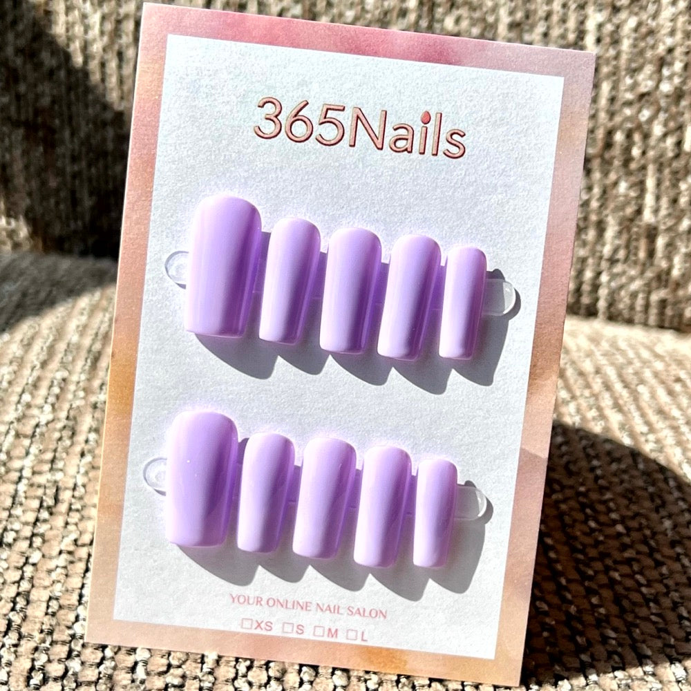 "Structured Medium Square" - Solid Color Handmade Nails (20 Colors Available)