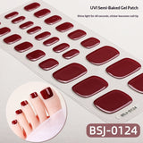 Semi-Cured Gel Nail Strips Simple Solid Toe Colors (MOQ=3)