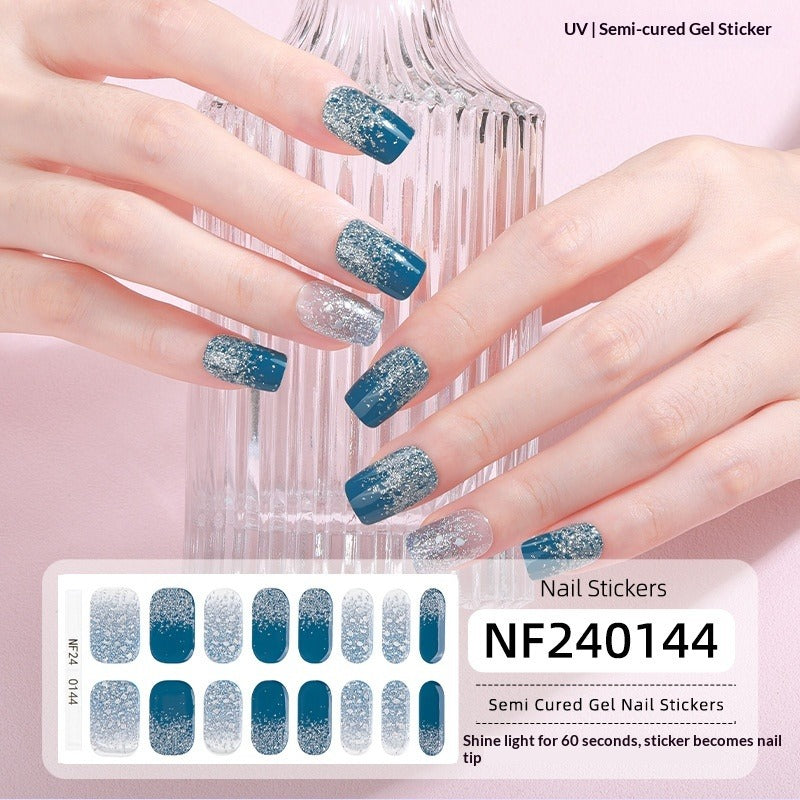 Semi-Cured Gel Nail Strips French Gradient Soft Glossy Design (MOQ=3)