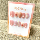 365nails: "Sweet Tweed Romance" – Blush Aura & Pink Tweed Handmade Squoval Nails