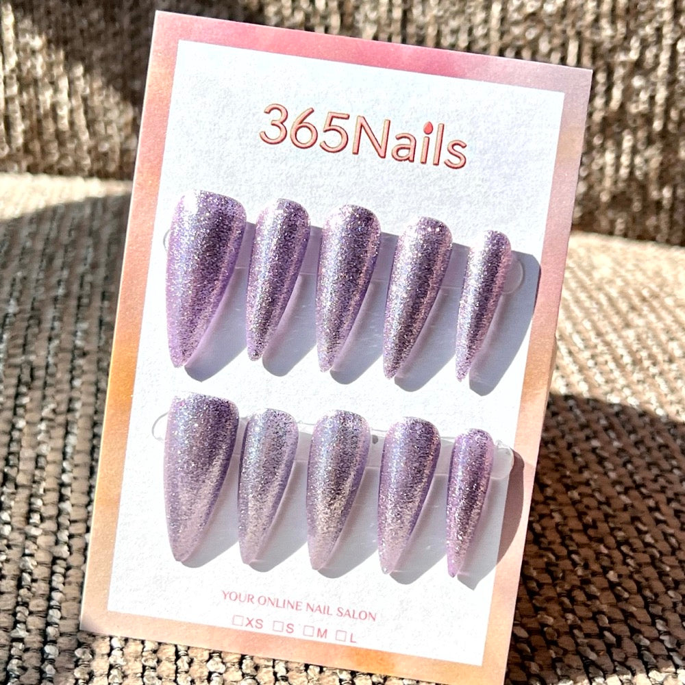 "Dazzling Stiletto" - Glitter Handmade Nails (6 Colors Available)