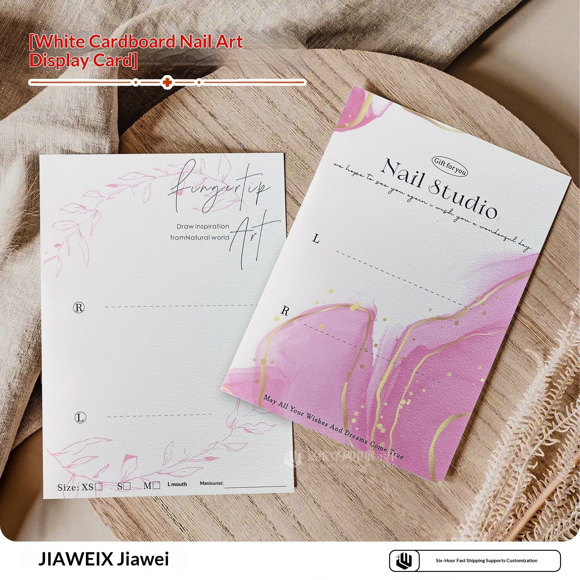 Artistic White Display Cards for Press On Nail Presentation (MOQ=50)