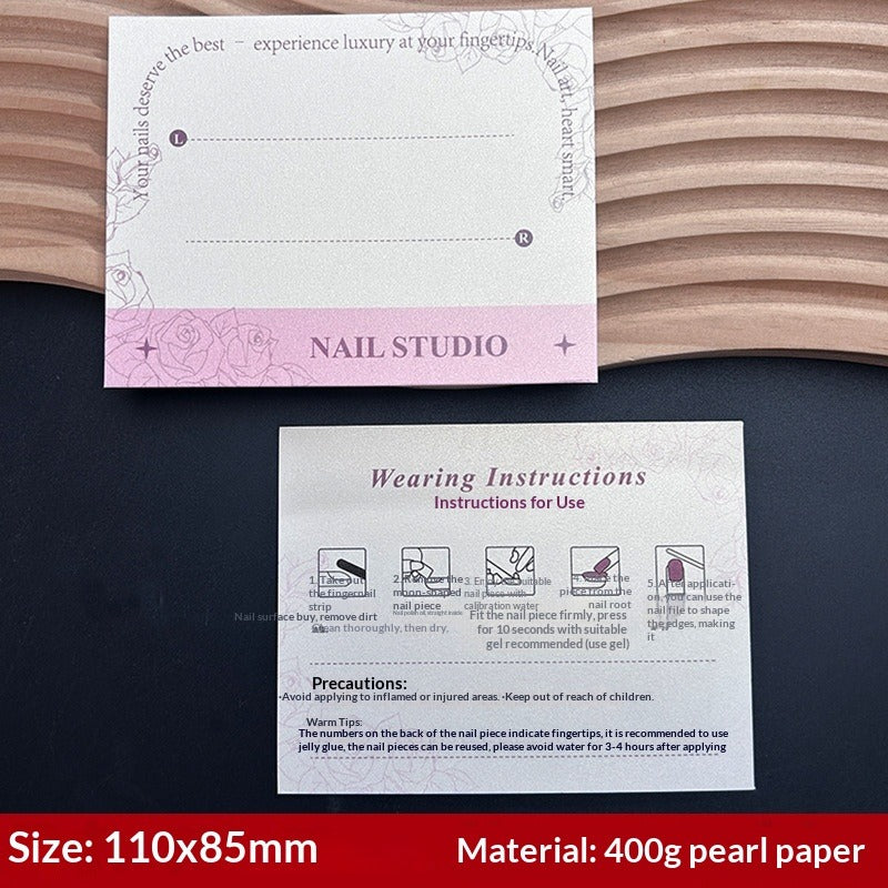 Pearl Finish Display Cards for Handmade Press On Nails (MOQ=50)