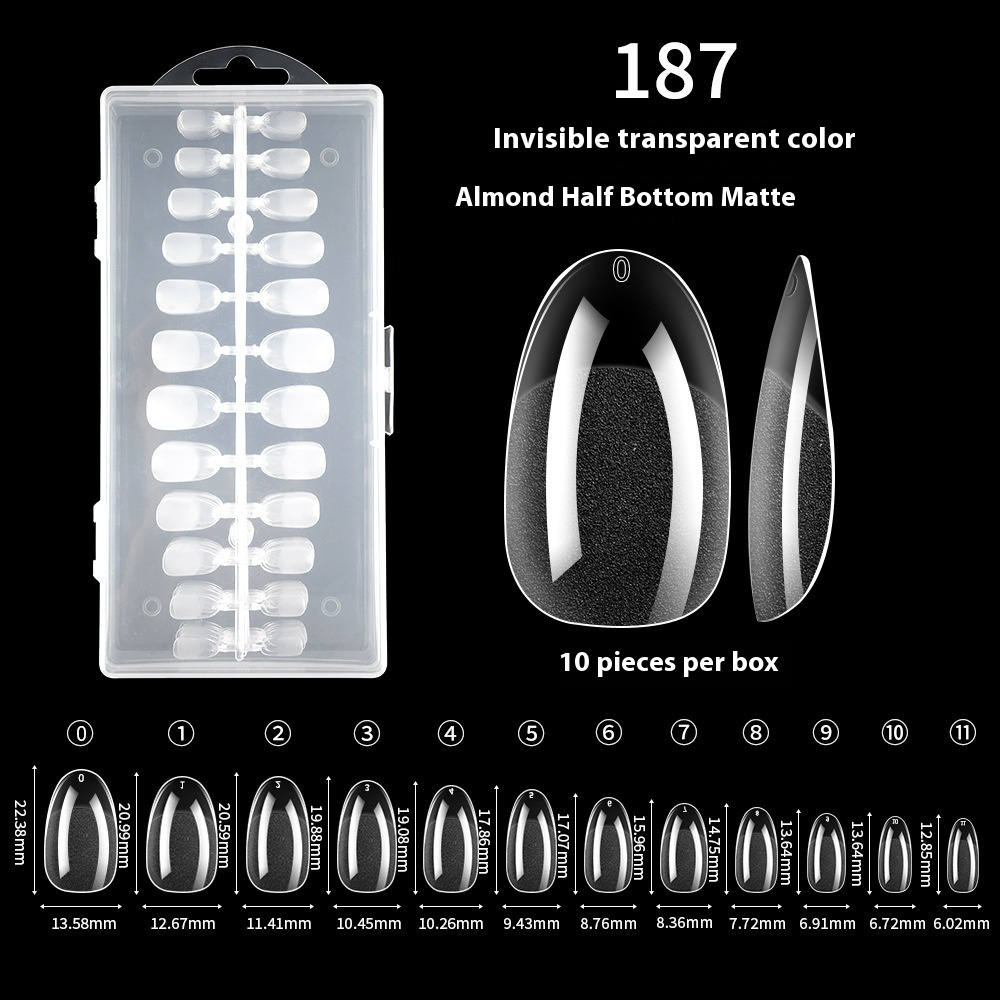 Nail Tips Transparent semi-matte nail art, special nail piece for press on nails piece, no trace 240 pieces, broken piece box, full sticker, matte fake nail.