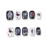 365Nails Smoke Noir Hand‑Painted Short Tips